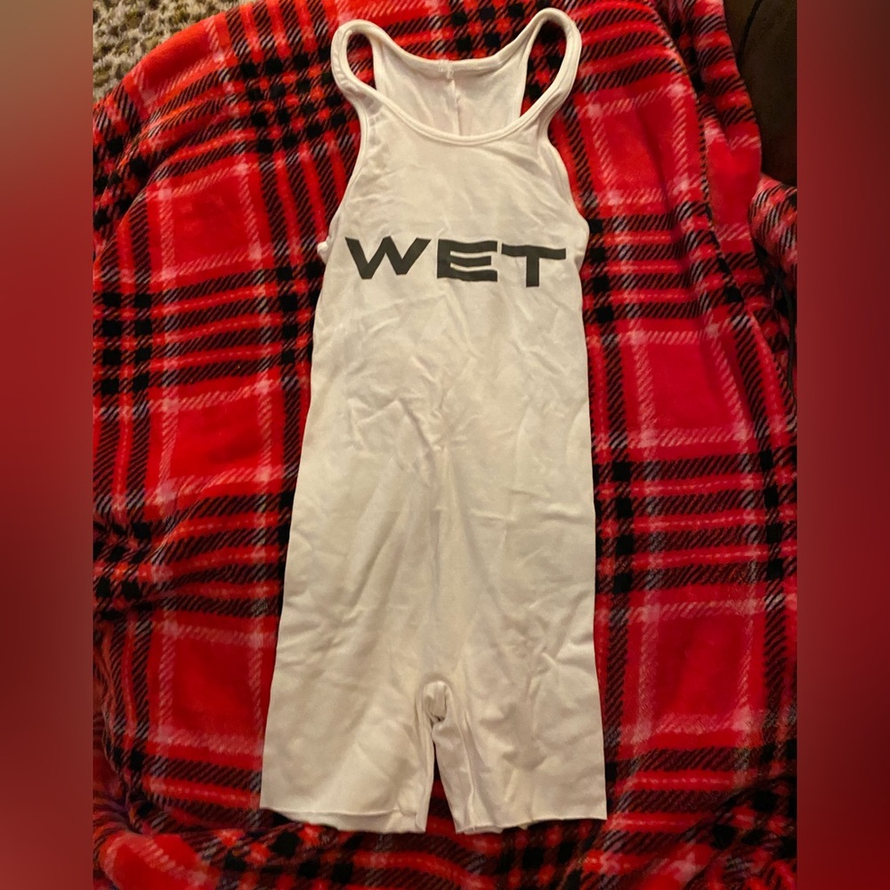 💯% Authentic Yeezy X Mowalola Sleeveless Romper with Black Text
